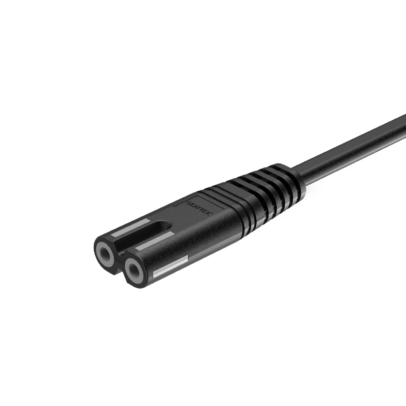 Conector IEC C8 de dos orificios con cola en forma de ocho Cable de alimentación estándar europeo